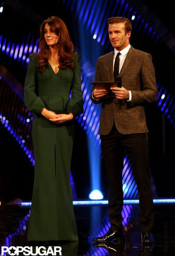 Kate Middleton wore a green dress at the London awards.
Kate Middleton wore a green dress at the London awards.