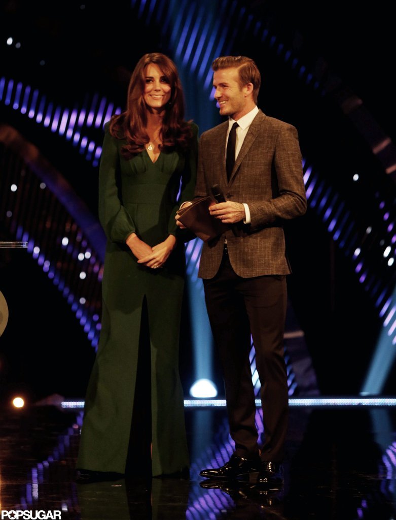 Kate Middleton and David Beckham were on stage at the BBC Sporty Personality Of The Year Awards in London. Kate Middleton and David Beckham were on stage at the BBC Sporty Personality Of The Year Awards in London.