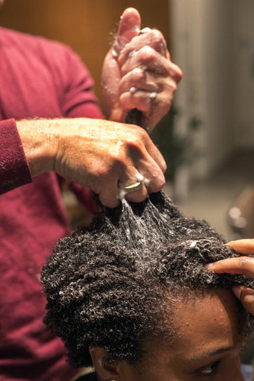 Kinky hair types often experience extreme shrinkage, but it turns out the process to long ringlets begins in the shower. "When women say they don't get salon results at home, we find out they're using quarter-sized amounts of product," Dickey says. For natural textures, he recommends using an amount more along the lines of golf and tennis ball proportions.
So when it comes to applying conditioner, completely coat your strands with it. Use your fingers to detangle, pulling hair from roots to ends; this will help lengthen and clump curls together. You can also use this same technique when you put in a styling gel, such as the brand's Kinky Curling Cream ($18).
Kinky hair types often experience extreme shrinkage, but it turns out the process to long ringlets begins in the shower. "When women say they don't get salon results at home, we find out they're using quarter-sized amounts of product," Dickey says. For natural textures, he recommends using an amount more along the lines of golf and tennis ball proportions.
So when it comes to applying conditioner, completely coat your strands with it. Use your fingers to detangle, pulling hair from roots to ends; this will help lengthen and clump curls together. You can also use this same technique when you put in a styling gel, such as the brand's Kinky Curling Cream ($18).