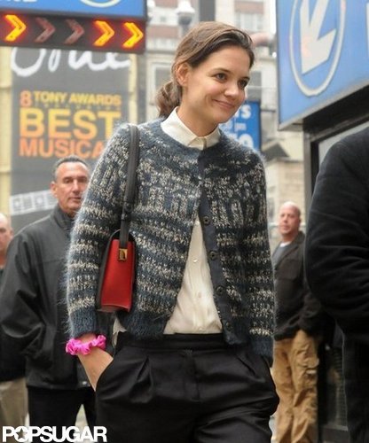 Katie Holmes walked to the Music Box Theatre.
Katie Holmes walked to the Music Box Theatre.