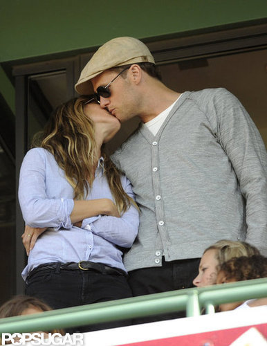 Tom Brady kissed Gisele Bündchen during the Red Sox game against the Yankees at Boston's Fenway Park in April.
Tom Brady kissed Gisele Bündchen during the Red Sox game against the Yankees at Boston's Fenway Park in April.