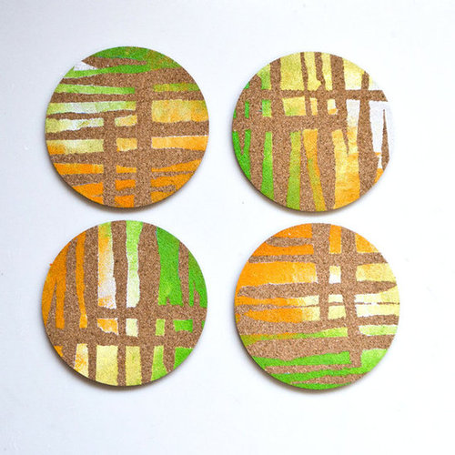 DIY Cork Painted Coasters