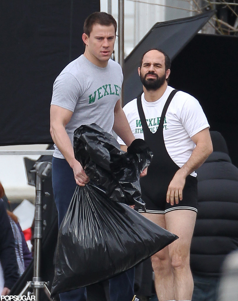 Channing Tatum Flexes His Muscles on Set Following a Boys' Weekend Channing Tatum Flexes His Muscles on Set Following a Boys' Weekend