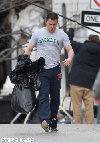 Channing Tatum Flexes His Muscles on Set Following a Boys' Weekend Channing Tatum Flexes His Muscles on Set Following a Boys' Weekend