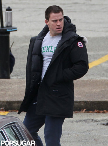 Channing Tatum Flexes His Muscles on Set Following a Boys' Weekend Channing Tatum Flexes His Muscles on Set Following a Boys' Weekend