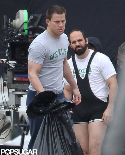 Channing Tatum Flexes His Muscles on Set Following a Boys' Weekend Channing Tatum Flexes His Muscles on Set Following a Boys' Weekend