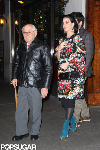 Katy Perry and John Mayer took John's dad to dinner before seeing a musical.
Katy Perry and John Mayer took John's dad to dinner before seeing a musical.