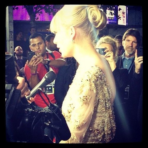We could resist snapping this photo of Taylor Swift's impressive updo and golden gown at the AMAs in LA.
We could resist snapping this photo of Taylor Swift's impressive updo and golden gown at the AMAs in LA.