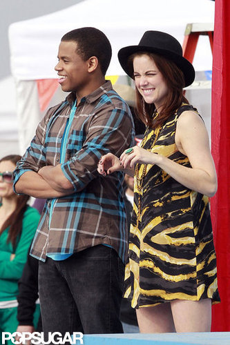 Tristan Wilds and Jessica Stroup filmed a scene for 90210.
Tristan Wilds and Jessica Stroup filmed a scene for 90210.