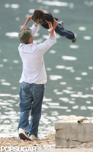 Brad Pitt joked around with Pax in France in May 2008.
Brad Pitt joked around with Pax in France in May 2008.