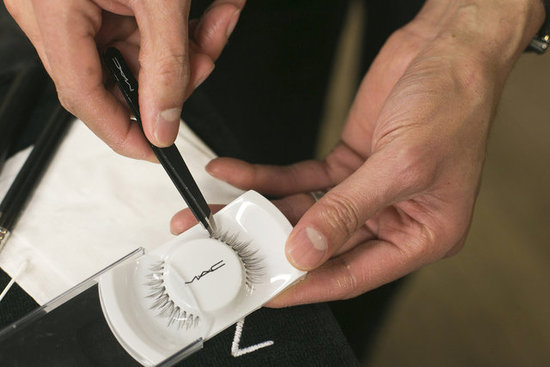 The first step is to find your perfect lash. You can find a variety of styles that go from demure and natural to full- on drama. "The MAC 33 Lash ($16) sort of spreads out into a V, and most importantly it's longer in the center," Jennings explains. It's a great date night lash because it looks cute and more approachable."
The first step is to find your perfect lash. You can find a variety of styles that go from demure and natural to full- on drama. "The MAC 33 Lash ($16) sort of spreads out into a V, and most importantly it's longer in the center," Jennings explains. It's a great date night lash because it looks cute and more approachable."
