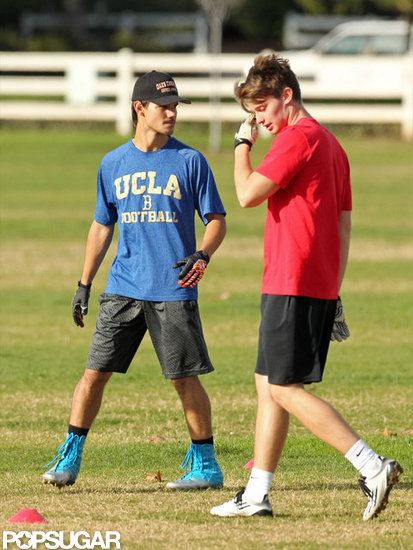 Taylor Lautner and Patrick Schwarzenegger played football together.
Taylor Lautner and Patrick Schwarzenegger played football together.