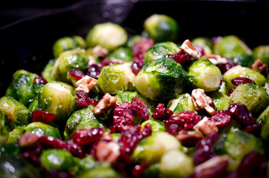 Holiday Brussel Sprouts with Pecans and Cranberries