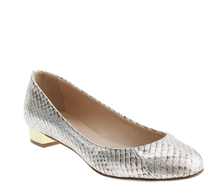 Remember, you don't have to go with sky-high heels to make a statement; this pair of J.Crew Collection Janey Snakeskin Flats ($298) adds a dose of eye-catching shine in a very chic little silhouette.
Remember, you don't have to go with sky-high heels to make a statement; this pair of J.Crew Collection Janey Snakeskin Flats ($298) adds a dose of eye-catching shine in a very chic little silhouette.
