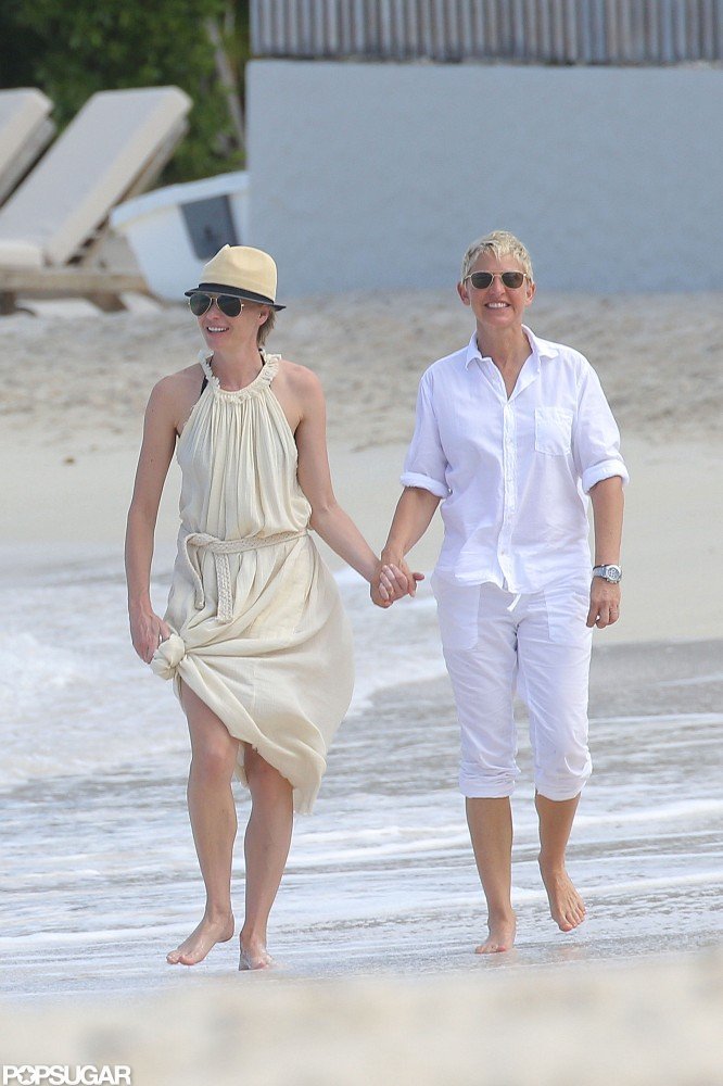 Ellen DeGeneres and Portia de Rossi Show PDA in St. Barts Ellen DeGeneres and Portia de Rossi Show PDA in St. Barts