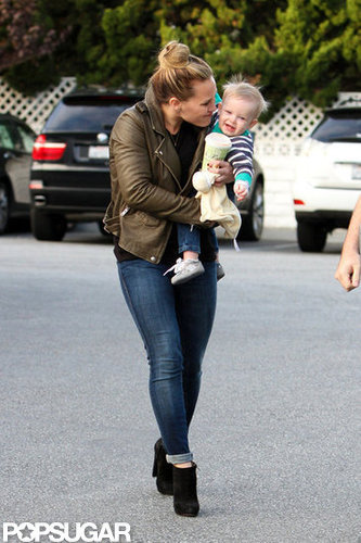 Hilary Duff was playful with little Luca Comrie.
Hilary Duff was playful with little Luca Comrie.