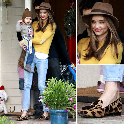 Miranda Kerr Wearing Yellow Sweater and Jeans