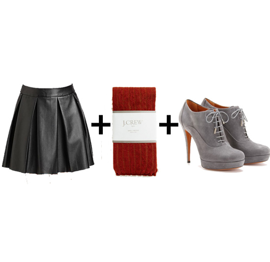 Every girl should have a leather miniskirt in her arsenal. Spice it up for Winter with red tights and gray lace-up booties.
Get the look:
Boundary & Co. pleated faux leather skirt ($99)
J.Crew red wool tights ($27)
Gucci gray lace-up platform booties ($734)
Every girl should have a leather miniskirt in her arsenal. Spice it up for Winter with red tights and gray lace-up booties.
Get the look:
Boundary & Co. pleated faux leather skirt ($99)
J.Crew red wool tights ($27)
Gucci gray lace-up platform booties ($734)