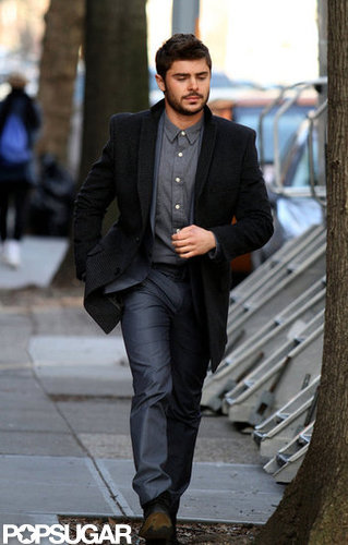 Zac Efron Suits Up For a Day on Set Ahead of the People's Choice Awards Zac Efron Suits Up For a Day on Set Ahead of the People's Choice Awards