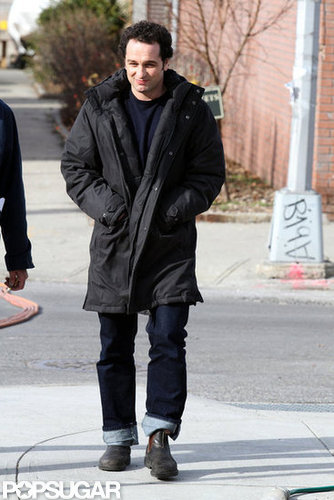 Matthew Rhys headed to set.
Matthew Rhys headed to set.