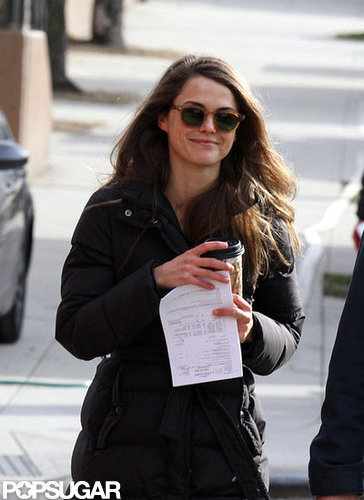 Keri Russell smiled with her coffee in hand.
Keri Russell smiled with her coffee in hand.