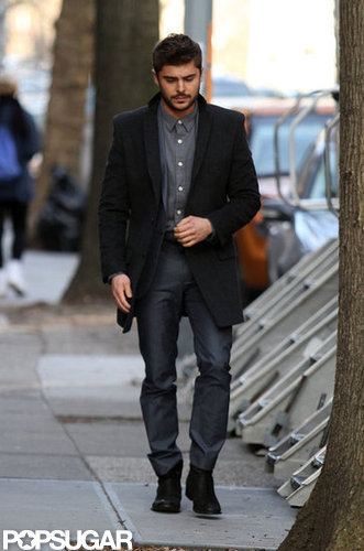 Zac Efron was on set in Brooklyn.
Zac Efron was on set in Brooklyn.