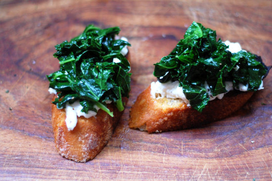 Kale and Burrata Bruschetta