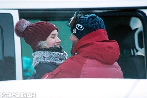 Jason Statham and Rosie Huntington-Whiteley Show PDA on the Slopes Jason Statham and Rosie Huntington-Whiteley Show PDA on the Slopes