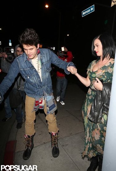 Katy Perry and John Mayer Follow Dinner With PDA Katy Perry and John Mayer Follow Dinner With PDA