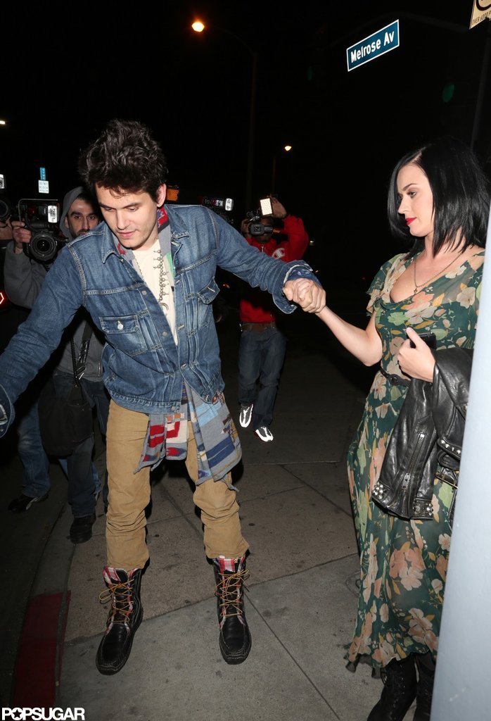 Katy Perry and John Mayer Follow Dinner With PDA Katy Perry and John Mayer Follow Dinner With PDA
