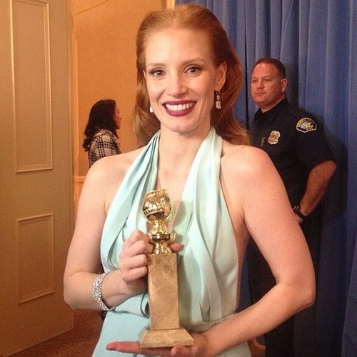 Jessica Chastain celebrated her best actress win at the Golden Globes.
Source: Instagram user goldenglobes
Jessica Chastain celebrated her best actress win at the Golden Globes.
Source: Instagram user goldenglobes