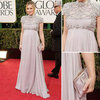 Pregnant Kristen Bell in Jenny Packham at 2013 Golden Globes