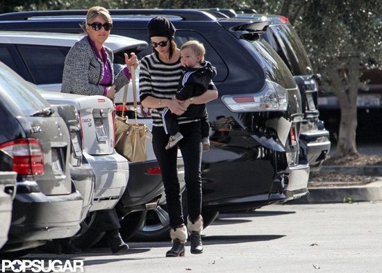 January Jones held baby Xander on her hip to grab a bite to eat with her mom in LA.
January Jones held baby Xander on her hip to grab a bite to eat with her mom in LA.