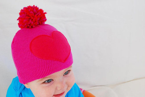 Baby Pom Pom Heart Hat Baby Pom Pom Heart Hat