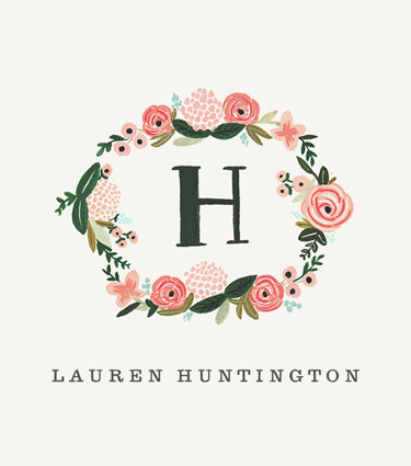 These monogrammed floral notes ($85 for 25) from Rifle Paper Co. have a fresh, elegant look.
These monogrammed floral notes ($85 for 25) from Rifle Paper Co. have a fresh, elegant look.