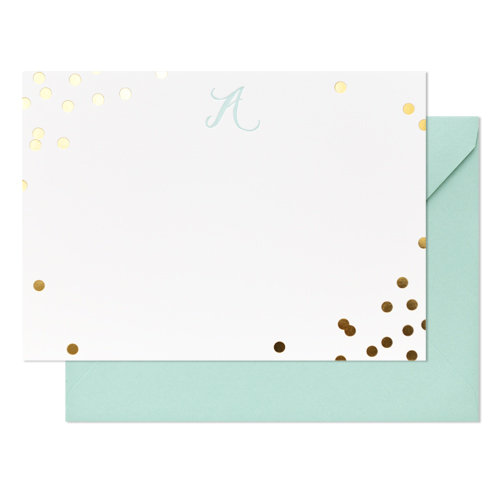 Make every day feel like a party with this chic, gold-and-teal confetti monogram stationery ($28 for 10) from Sugar Paper Los Angeles.
Make every day feel like a party with this chic, gold-and-teal confetti monogram stationery ($28 for 10) from Sugar Paper Los Angeles.
