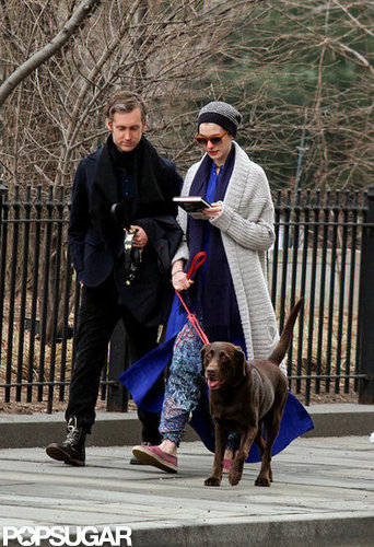 Anne Hathaway and Adam Shulman walked the dog together.
Anne Hathaway and Adam Shulman walked the dog together.