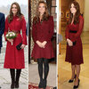 Kate Middleton Wearing Dark-Red Clothes | Pictures