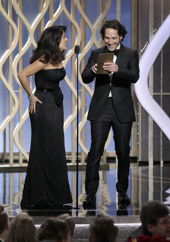 Paul Rudd and Salma Hayek presented together at the Golden Globes.
Paul Rudd and Salma Hayek presented together at the Golden Globes.
