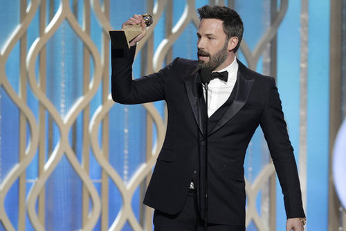 Ben Affleck got emotional while accepting his award and thanking his family during his speech.
Ben Affleck got emotional while accepting his award and thanking his family during his speech.