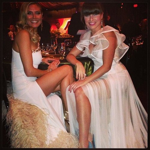 Heidi Klum and Sophia Bush celebrated in their white gowns.
Source: Twitter user SophiaBush
Heidi Klum and Sophia Bush celebrated in their white gowns.
Source: Twitter user SophiaBush