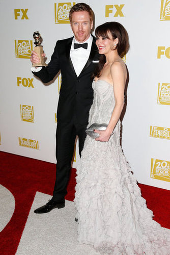 Damian Lewis and Helen McCory posed together with his Golden Globe.
Damian Lewis and Helen McCory posed together with his Golden Globe.