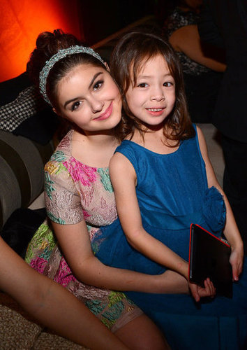 Modern Family costars Ariel Winter and Aubrey Anderson-Emmons smiled together at the Fox after party.
Modern Family costars Ariel Winter and Aubrey Anderson-Emmons smiled together at the Fox after party.