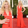 Pics of Claire Danes in red Versace at 2013 Golden Globes