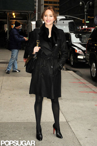 Jennifer Lawrence smiled as she headed into Late Show with David Letterman in NYC.
Jennifer Lawrence smiled as she headed into Late Show with David Letterman in NYC.
