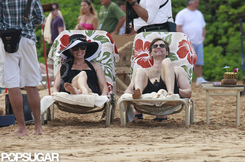Parenthood's Monica Potter and Peter Krause lounged on the beach while filming.
Parenthood's Monica Potter and Peter Krause lounged on the beach while filming.