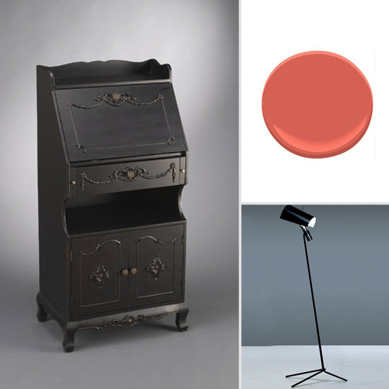 Get the Look:
Create a pop-up office in practically any room with this compact black secretary desk ($538).
Try jazzing up the shelves on your desk with Benjamin Moore's Raspberry Blush.
The sleek utilitarian form of this floor lamp ($948) won't compete with an ornate desk.
Get the Look:
Create a pop-up office in practically any room with this compact black secretary desk ($538).
Try jazzing up the shelves on your desk with Benjamin Moore's Raspberry Blush.
The sleek utilitarian form of this floor lamp ($948) won't compete with an ornate desk.