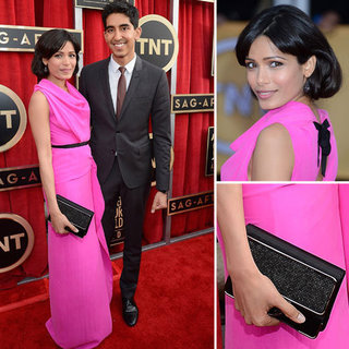 See Freida Pinto in fuschia Roland Mouret at 2013 SAG Awards