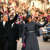 Barack Obama and Michelle Obama at Inauguration Parade