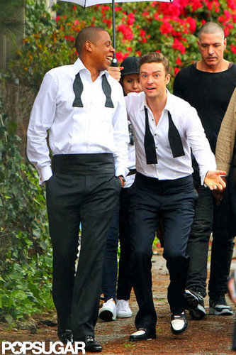 Jay Z and Justin Timberlake teamed up in late January to film the music video for "Suit & Tie" in LA.
Jay Z and Justin Timberlake teamed up in late January to film the music video for "Suit & Tie" in LA.